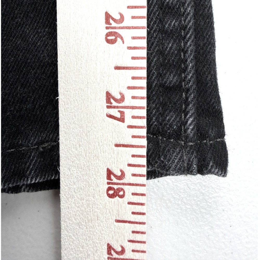Levis 505 Regular Fit Jeans Mens 36x29 Faded Black Straight Leg Denim Pants - Picture 7 of 8